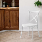 Scaun de bucatarie, stil clasic, inaltime 88 cm, latime 43 cm, alb