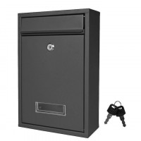 Cutie postala din otel galvanizat, 2 chei, accesorii montare, 21.5 x 8 x 32 cm, neagra