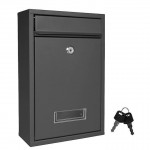 Cutie postala din otel galvanizat, 2 chei, accesorii montare, 21.5 x 8 x 32 cm, neagra