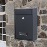 Cutie postala din otel galvanizat, 2 chei, accesorii montare, 21.5 x 8 x 32 cm, neagra