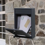 Cutie postala din otel galvanizat, 2 chei, accesorii montare, 21.5 x 8 x 32 cm, neagra