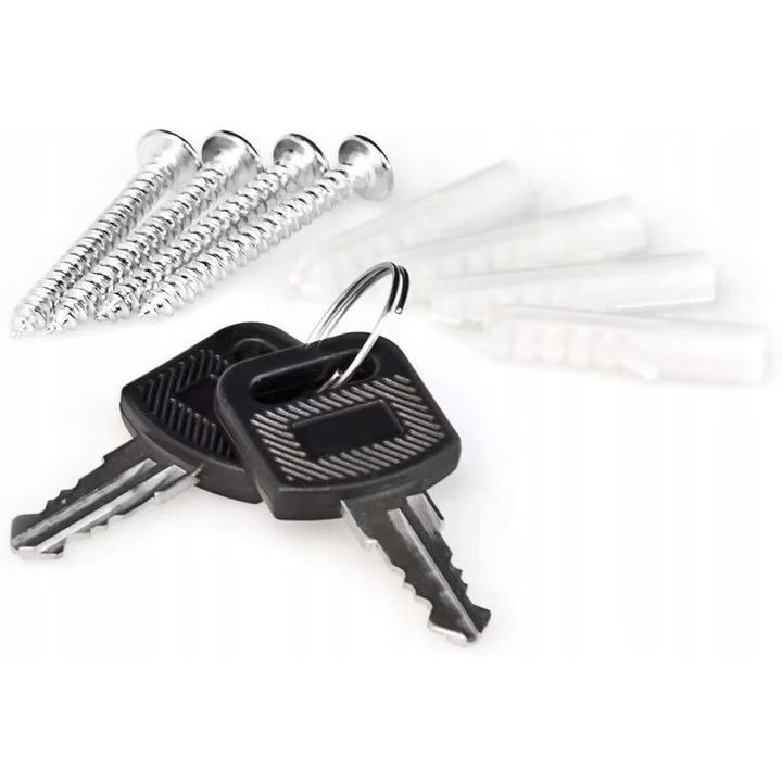Cutie postala din otel galvanizat, 2 chei, accesorii montare, 21.5 x 8 x 32 cm, neagra