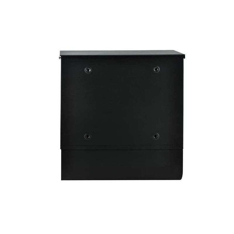 Cutie postala cu suport pentru ziare, 2 chei, de exterior, 33x30x8.5 cm, metal, negru
