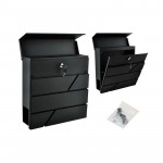 Cutie postala, design modern, 2 chei, suport ziare, capac rabatabil, otel galvanizat, 36.5 x 36.5 x 11 cm