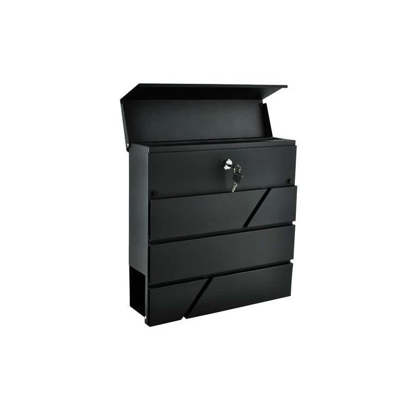 Cutie postala, design modern, 2 chei, suport ziare, capac rabatabil, otel galvanizat, 36.5 x 36.5 x 11 cm