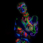 Vopsea glow uv albastru neon, formula non-toxica, pentru body painting, recipient 25 ml