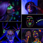 Vopsea glow uv albastru neon, formula non-toxica, pentru body painting, recipient 25 ml