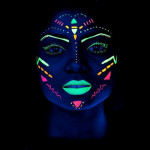 Vopsea glow uv neon rosie, pentru machiaj fata si corp, 25 ml