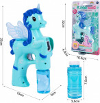 Pistol baloane de sapun unicorn, muzica si lumini, alimentare cu baterii