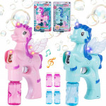 Pistol baloane de sapun unicorn, muzica si lumini, alimentare cu baterii