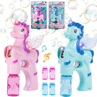 Pistol baloane de sapun unicorn, muzica si lumini, alimentare cu baterii