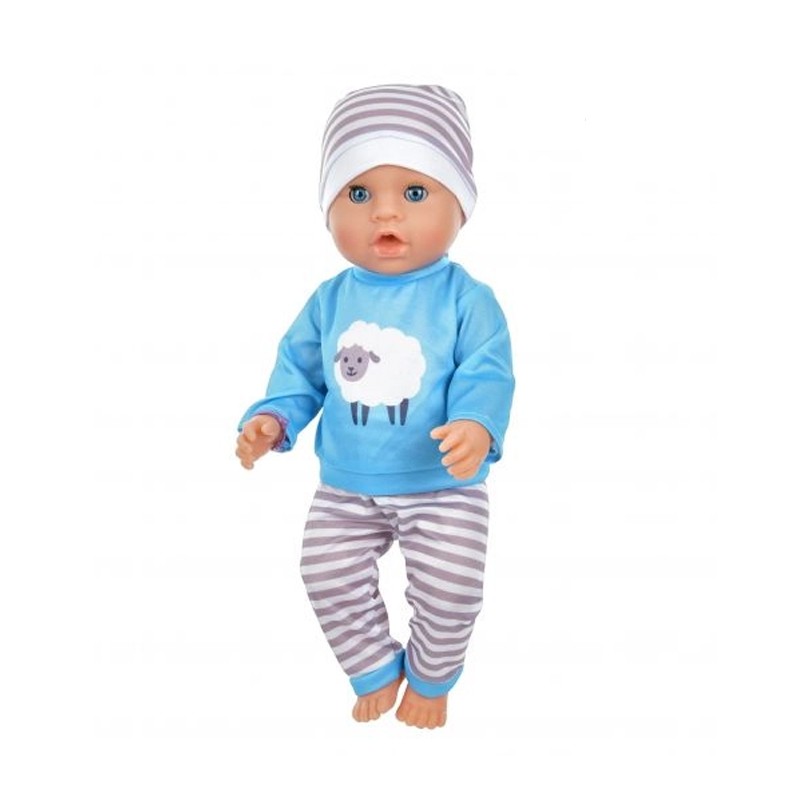 Papusa interactiva care face pipi, farfurie, olita, suzeta, pampers, inaltime 45 cm, 3 ani+