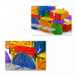 Set blocuri constructie, 218 piese diferite forme, jucarie steam, multicolor