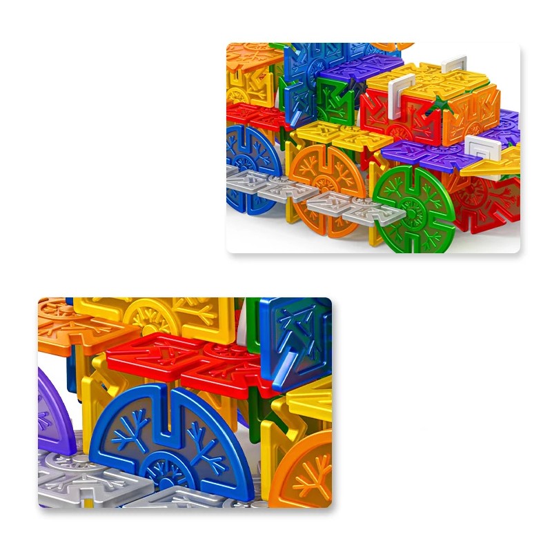 Set blocuri constructie, 218 piese diferite forme, jucarie steam, multicolor