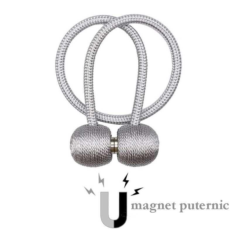 Bratara magnetica de prindere perdele si draperii, set 2 bucati, argintiu