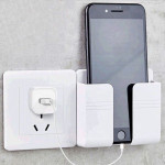 Suport de perete pentru incarcare telefon, universal, 9.5 x 7.7 cm, alb