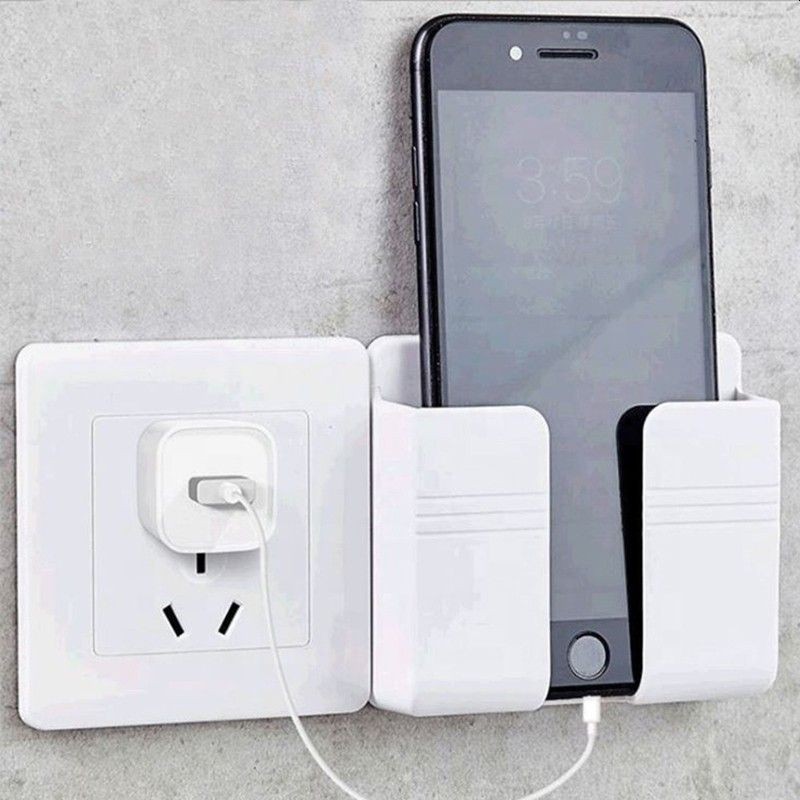 Suport de perete pentru incarcare telefon, universal, 9.5 x 7.7 cm, alb