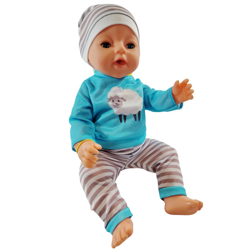 Papusa interactiva care face pipi, farfurie, olita, suzeta, pampers, inaltime 45 cm, 3 ani+