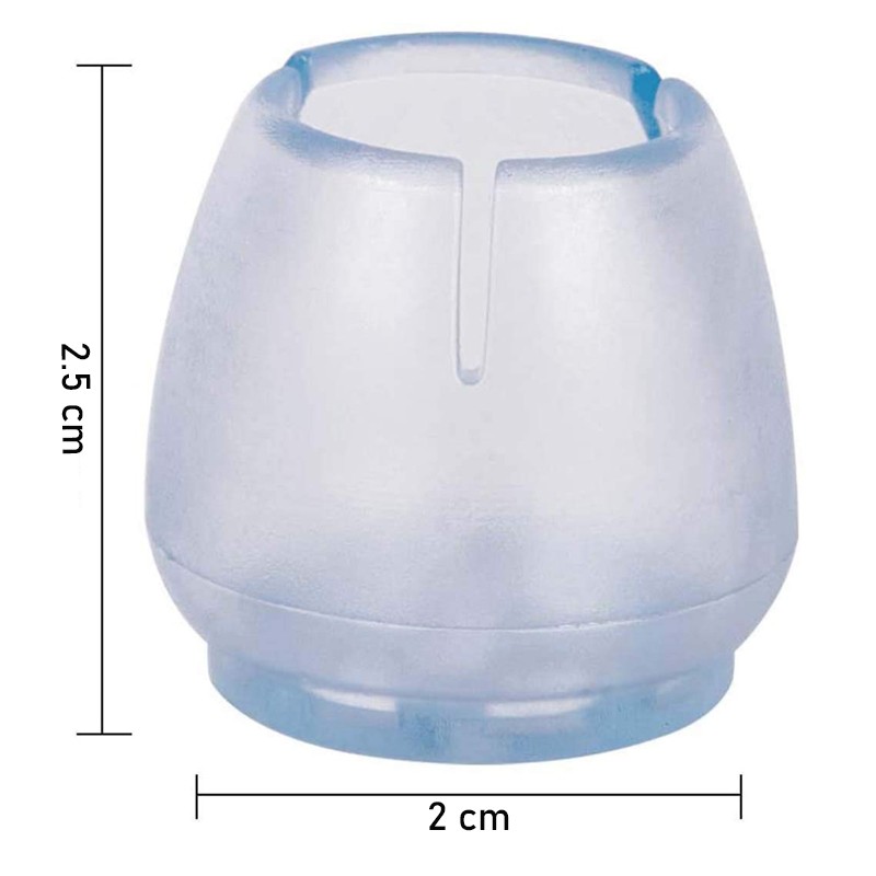 Protectie pentru picioare de mobilier, silicon, transparent, set 8 bucati