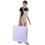Set masa cu 4 scaune pentru camping, inaltime masa reglabila, 120x60x70/62/55 cm, aluminiu