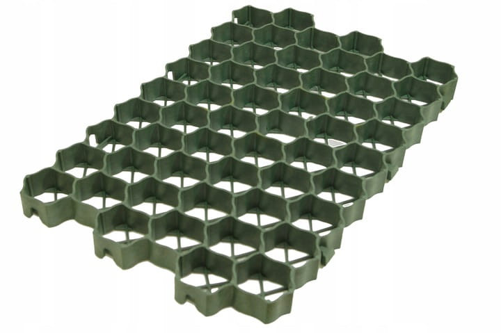 Grila parcare, alee, terasamente, tip fagure, 480 tone/mp, 60x40x3 cm, plastic verde