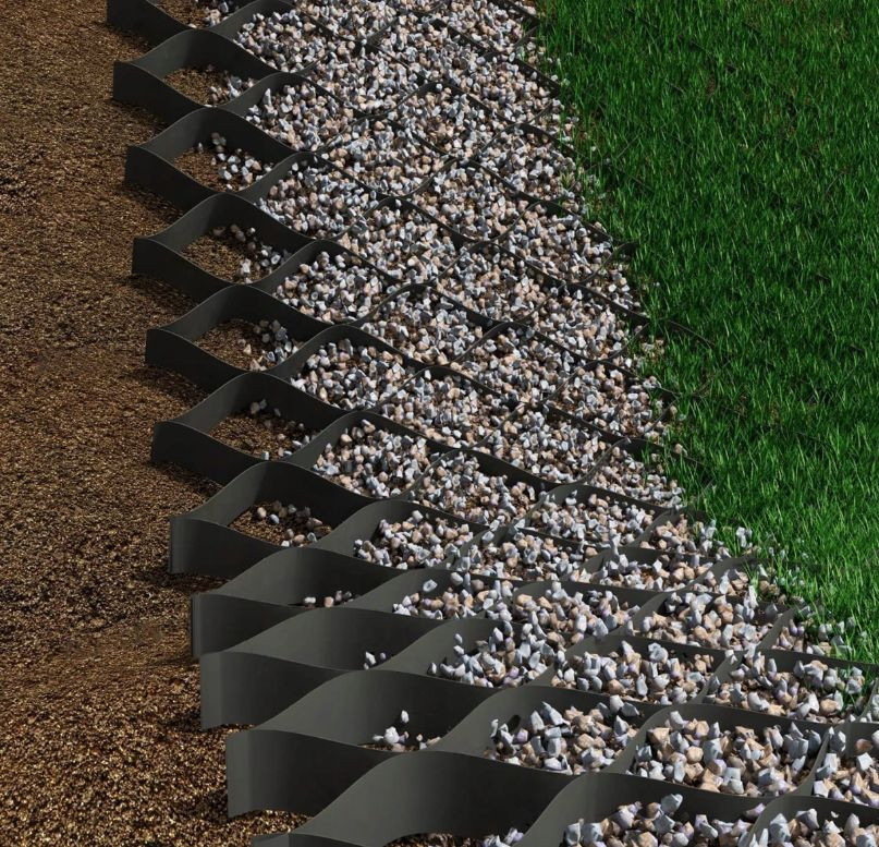 Geogrila celulara, 3.5 x 6.63 m, structura tip fagure, protectie antieroziune, inaltime 2,5 cm grosime 1 mm