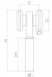 Carucior cu 2 role pe rulment, pentru porti glisante/suspendate, profil sina in sistem 25, maxim 30 kg