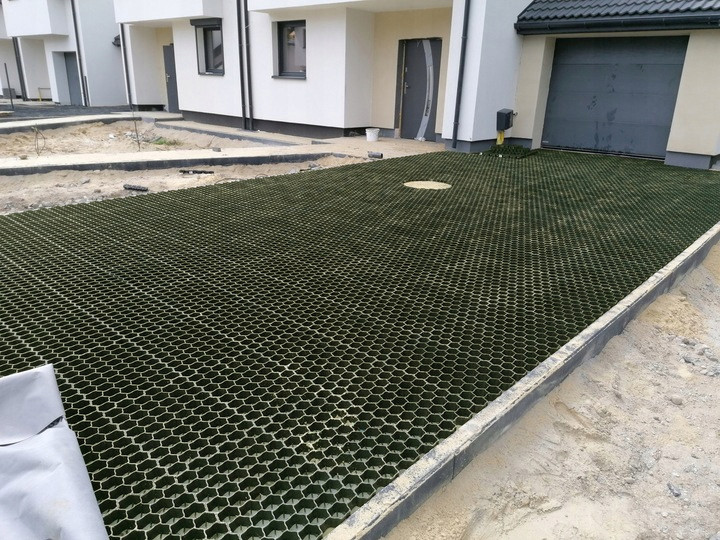 Pavaj ecologic parcari, grila tip fagure, 60x40x4 cm, 480 tone/mp, plastic verde