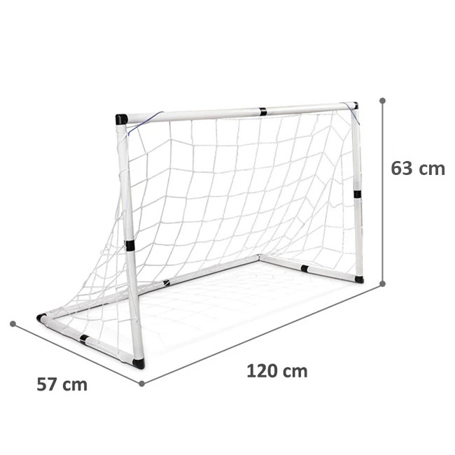 Set poarta cu plasa pentru fotbal, minge, pompa, 120x57x63 cm