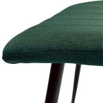 Scaun dining, tapiterie stofa, inaltime totala 91 cm, latime 43 cm, picioare metalice negre, stil elegant, verde