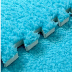 Covor puzzle pufos, 61.5x61.5x1.7 cm, spuma eva, set 2 piese culoare dark blue