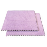Covor puzzle pufos, 61.5x61.5x1.7 cm, spuma eva, set 2 piese culoare light purple