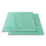 Covor puzzle pufos, 61.5x61.5x1.7 cm, spuma eva, set 2 piese culoare mint green