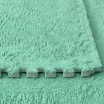 Covor puzzle pufos, 61.5x61.5x1.7 cm, spuma eva, set 2 piese culoare mint green