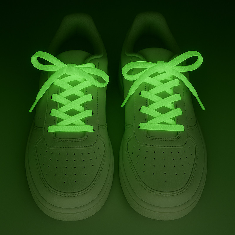 Sireturi fosforescente care lumineaza verde, textil, 1.25 m