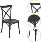 Scaun de bucatarie, stil clasic, inaltime 88 cm, polipropilena, negru