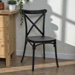 Scaun de bucatarie, stil clasic, inaltime 88 cm, polipropilena, negru