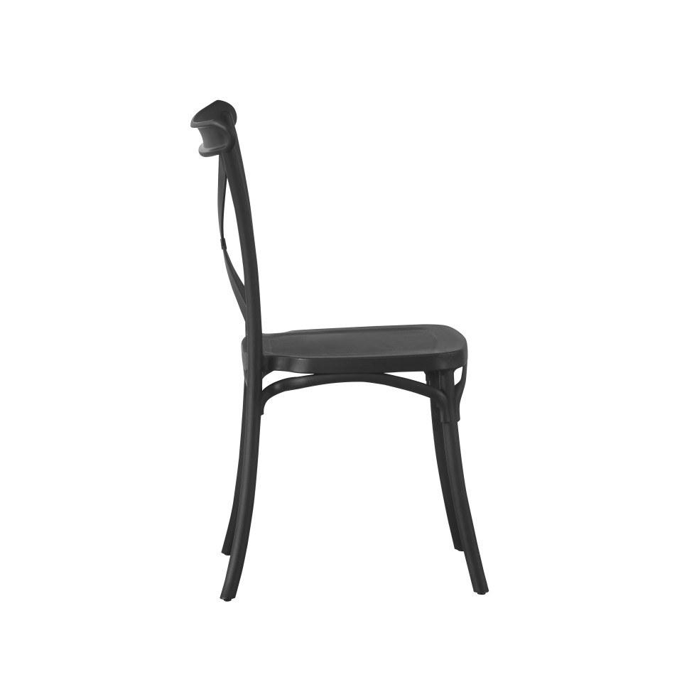 Scaun de bucatarie, stil clasic, inaltime 88 cm, polipropilena, negru