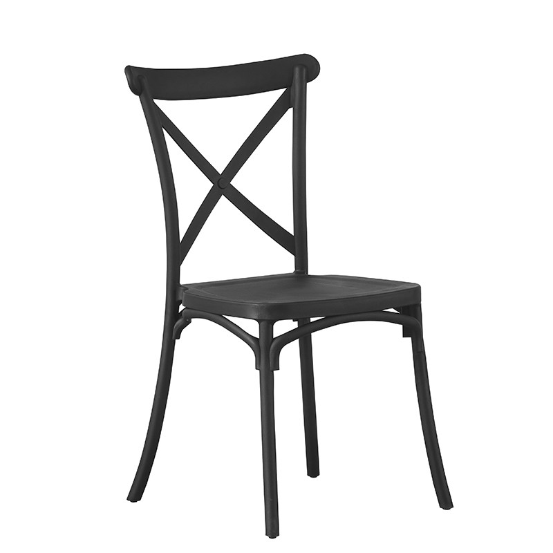 Scaun de bucatarie, stil clasic, inaltime 88 cm, polipropilena, negru