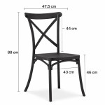 Scaun de bucatarie, stil clasic, inaltime 88 cm, polipropilena, negru