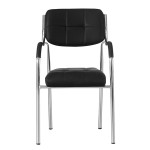 Scaun sala de conferinta, tapiterie piele eco, cadru cromat, inaltime 85 cm