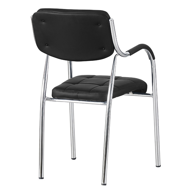 Scaun sala de conferinta, tapiterie piele eco, cadru cromat, inaltime 85 cm