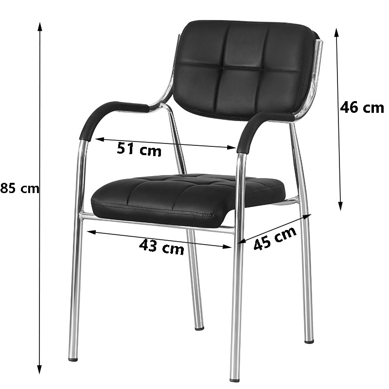 Scaun sala de conferinta, tapiterie piele eco, cadru cromat, inaltime 85 cm