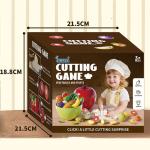 Joc taiat legume si fructe, 23 piese, fixare cu velcro, cutit, tocator, farfurii