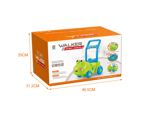 Jucarie de impins, premergator vacuta, platforma interactiva, 47x30x47 cm