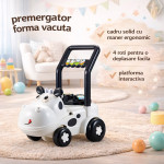 Jucarie de impins, premergator vacuta, platforma interactiva, 47x30x47 cm