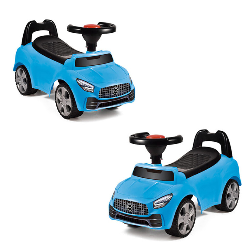 Masinuta ride-on albastra, sezut cu spatar integrat, 66x29x36 cm