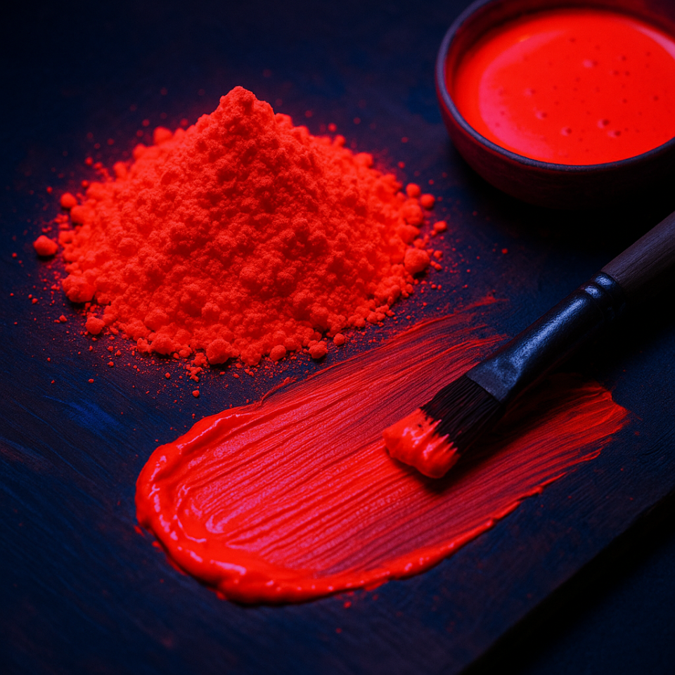 Pigment rosu fluorescent reactiv uv cantitate 100 gr