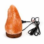 Lampa de sare himalaya, 1-2 kg, suport din lemn
