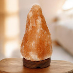Lampa de sare himalaya, 1-2 kg, suport din lemn